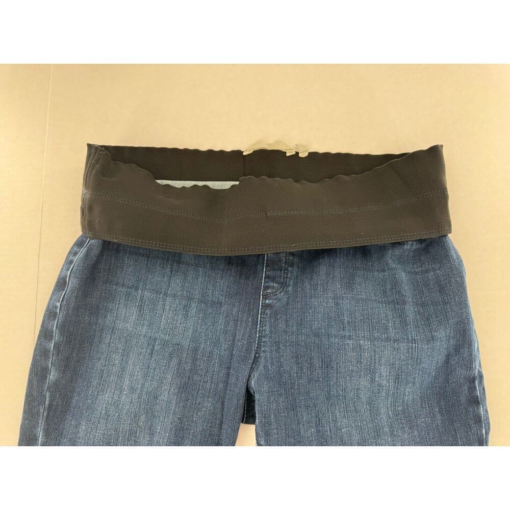 Soft Surroundings Size PM Denim Pull On Relaxed Straight Jeans Dark Slimming​​ - Picture 9 of 15